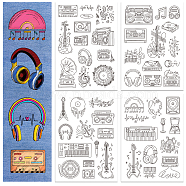 4 Sheets 11.6x8.2 Inch Stick and Stitch Embroidery Patterns, Non-woven Fabrics Water Soluble Embroidery Stabilizers, Mixed Shapes, 297x210mmm(DIY-WH0455-132)