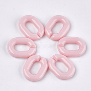 Acrylic Linking Rings, Quick Link Connectors, For Jewelry Chains Making, Oval, Pink, 19x14x4.5mm, Hole: 11x5.5mm, about 680pcs/500g(OACR-S029-54B-11)