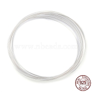 925 Sterling Silver Full Hard Wires, Round, Silver, 20 Gauge, 0.8mm(STER-Z006-01E)