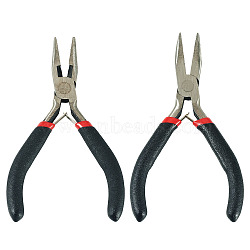 2Pcs 2 Styles Carbon Steel Chain Nose Pliers for Jewelry Making Supplies, Wire Cutter, Polishing, Gunmetal, 12.5~13cm, 1pc/style(TOOL-TADJ0001-07)