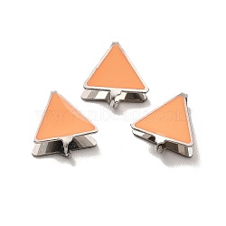 304 Stainless Steel Snap on Bails, with Enamel, Triangle, Stainless Steel Color, Light Salmon, 11x10x3mm, Pin: 0.9mm(STAS-I193-05P-01)