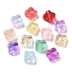 Transparent Glass Beads, Rhombus, Mixed Color, 11.5x11.5x4.5mm, Hole: 1.2mm(GLAA-A012-06)