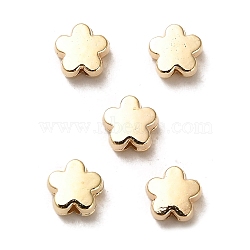 CCB Plastic Beads, Flower, Golden, 6x6x2.8mm, Hole: 1.2mm(CCB-A001-08G)