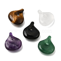 Natural Amethyst Pendants, Teardrop Charms, 22.5x20x7mm, Hole: 3mm(GG-CBA487A-03A)