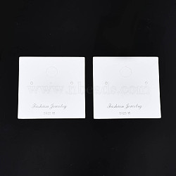 Rectangle Cardboard Jewelry Display Cards, for Earring, Jewelry Hang Tags, White, 6x6x0.05cm(CDIS-N002-006)