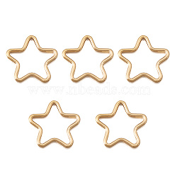 Real 14K Gold Plated Brass Linking Rings, Star, 11x11x0.9mm, Inner Diameter: 9.3x7.7mm(FIND-TAC0002-060A)