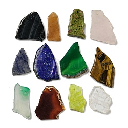 Natural Mixed Gemstone Pendants, Nuggets Charms, 36.5~59x19~40.5x4~6mm, Hole: 2~2.5mm(G-H304-02)