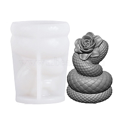 Rose & Snake Silicone Molds Candle Molds, for Candle Aromatherapy Making, White, 90x115mm(SIL-B070-04)