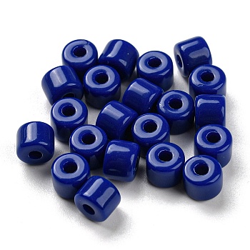 Opaque Acrylic Beads, Column, Medium Blue, 6.5x5mm, Hole: 2mm, about 3000pcs/500g