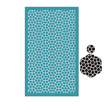 Polyester Silk Screen Printing Stencil, Reusable Polymer Clay Silkscreen Tool, for DIY Polymer Clay Earrings Making, Hexagon, 151x96mm