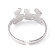 Kittens and Puppies 304 Stainless Steel Cuff Ring for Women(RJEW-B035-08P)-2