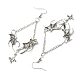 Alloy Bat Wing with Cross Dangle Earrings for Halloween(EJEW-G349-01AS)-3