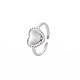 Bague ouverte en forme de cœur en acier inoxydable anti-ternissement 304 pour femme(RJEW-S405-219P)-3