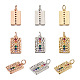 Jewelry 6Pcs 3 Colors Brass Micro Pave Colorful Cubic Zirconia Pendants(KK-PJ0001-21)-2