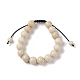 10 bracelets ronds de perles tressées en fossiles naturels de mm(BJEW-C067-01C-26)-2