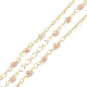 Brass & Natural Sunstone Handmade Beaded Chain(CHC-D029-15G-08)-1