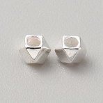 925 Sterling Silver Spacer Beads, Polygon, No 925 Stamp, Silver, 2x2x2mm, Hole: 1mm(STER-WH0017-05A-S)