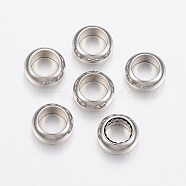 304 Stainless Steel Spacer Beads, Flat Round, Stainless Steel Color, 6x2.5mm, Hole: 4mm(STAS-E149-20P)