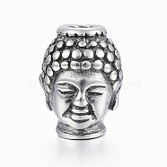 316 Surgical Stainless Steel Beads, Buddha, Antique Silver, 13x10x9mm, Hole: 3mm(STAS-G153-19AS)