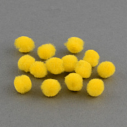 DIY Doll Craft Pom Pom Yarn Pom Pom Balls, Yellow, 10mm, about 2000pcs/bag(AJEW-S006-10mm-02)