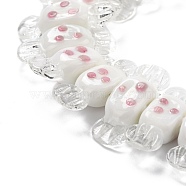 Handmade Lampwork Beads, Bumpy, Candy with Spot, WhiteSmoke, 26~29x9x7.5~8mm, Hole: 1mm(LAMP-M010-01A)