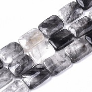 Natural Cloudy Quartz Beads Strands,  Rectangle, 18x13x4~6mm, Hole: 0.8mm, about 22pcs/strand, 15.94 inch(40.5cm)(G-S359-225)
