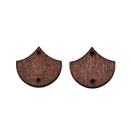 Poplar Wood Links Connectors, Dyed, Fan, Saddle Brown, 18x19.5x2mm, Hole: 1.4mm(WOOD-N016-16A)