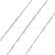 925 Sterling Silver Double Link Chains, Soldered, without Spool/Card Paper, Silver, 1x1x0.2mm(STER-P064-03S)