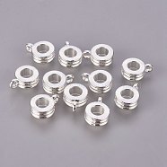 Zinc Alloy European Hanger, Cadmium Free & Lead Free, Column, Silver Color Plated, Size: about 9mm in diameter, 12mm long, 4mm thick, hole: 2mm, inner diameter: 5mm(MPDL-H119-S)