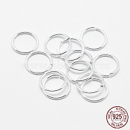 925 Sterling Silver Open Jump Rings, Round Rings, Silver, 10x1mm(STER-F032-07S)
