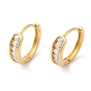 Clear Cubic Zirconia Hoop Earrings, Rack Plating Brass Jewelry for Women, Cadmium Free & Lead Free, Real 18K Gold Plated, 16x15x4mm, Pin: 1mm(EJEW-G348-10G)