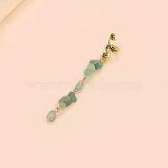 Alloy Dreadlocks Beads, Green Aventurine Braiding Hair Pendants Decoration Clips, 85x10mm(OHAR-PW0003-196A-01)