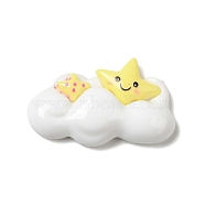Opaque Cartoon Resin Cabochons, for Jewelry Making, Cloud, 19x31x7mm(CRES-D027-01A)