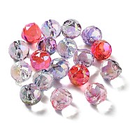 Transparent Acrylic Pendants, Faceted, Teardrop, Mixed Color, 16mm, Hole: 2mm(MACR-K356-04B)