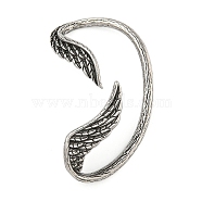 316 Surgical Stainless Steel Cuff Earrings, Wing, Left, Antique Silver, 55x34mm(EJEW-E300-04AS-01)