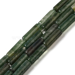 Natural Moss Agate Beads Strands, Column, 13~14x4~4.5mm, Hole: 1.2mm, about 14pcs/strand, 7.48''(19cm)(G-U010-A07-01)