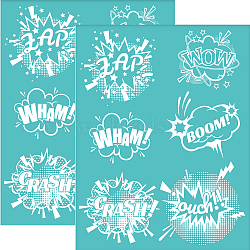 Self-Adhesive Silk Screen Printing Stencil, for Painting on Wood, DIY Decoration T-Shirt Fabric, Turquoise, Dialog Box Pattern, 280x220mm(DIY-WH0338-136)