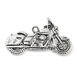 Tibetan Style Alloy Pendants, Motorbike, 28.5x49.5x4.5mm, Hole: 3mm(FIND-U006-13AS-05)