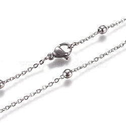 304 Stainless Steel Satellite Chains Necklace for Men Women, Stainless Steel Color, 15.75x0.06x0.06 inch(40x0.15x0.15cm)(NJEW-L159-08D-A)