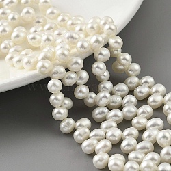 Natural Cultured Freshwater Pearl Beads Strands, Top Drilled, Rice, Grade 6A, White, 4~5mm, Hole: 0.5mm, about 43pcs/strand, 7.09 inch(18cm)(PEAR-A006-24)