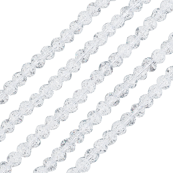 CHGCRAFT 5 Strands Synthetic Crackle Quartz Beads Strands, Round, Dyed, Snow, 6mm, Hole: 1mm, about 66pcs/strand, 15.7 inch
