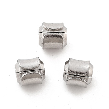 304 Stainless Steel European Style Clasps, Barrel, 9x8mm, Hole: 1.8mm