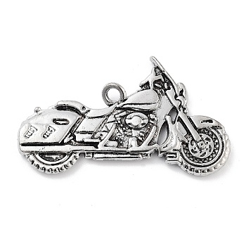 Tibetan Style Alloy Pendants, Motorbike, 28.5x49.5x4.5mm, Hole: 3mm