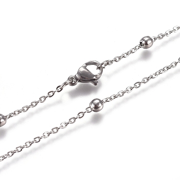 304 Stainless Steel Satellite Chains Necklace for Men Women, Stainless Steel Color, 15.75x0.06x0.06 inch(40x0.15x0.15cm)
