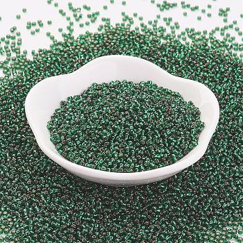 TOHO Japanese Seed Beads, Round, (36) Silver Lined Green Emerald, 11/0, 2x1.5mm, Hole: 0.5mm, about 42000pcs/pound