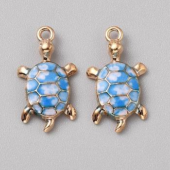 Alloy Enamel Pendants, Tortoise, Colorful, 24x13.5x4mm, Hole: 1.8mm
