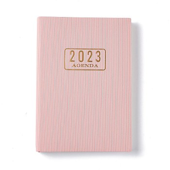 2023 Notebook with 12 Month Tabs, Weekly & Monthly & Daily PU Cover Planner, for Scheduling, Pink, 208x145x19mm