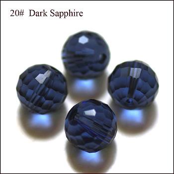 Imitation Austrian Crystal Beads, Grade AAA, Faceted, Round, Dark Blue, 6mm, Hole: 0.7~0.9mm