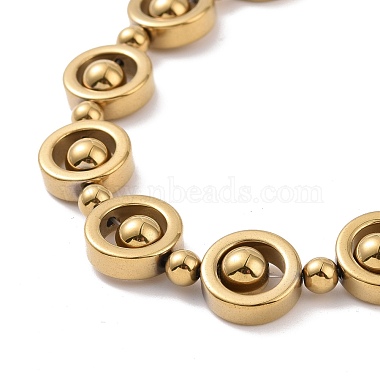 Synthetic Hematite & Brass Column Beaded Necklace with Magnetic Clasps(NJEW-G047-01C)-2