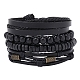 4Pcs 4 Style Adjustable Braided Imitation Leather Cord Bracelets Set(BJEW-F458-07)-1